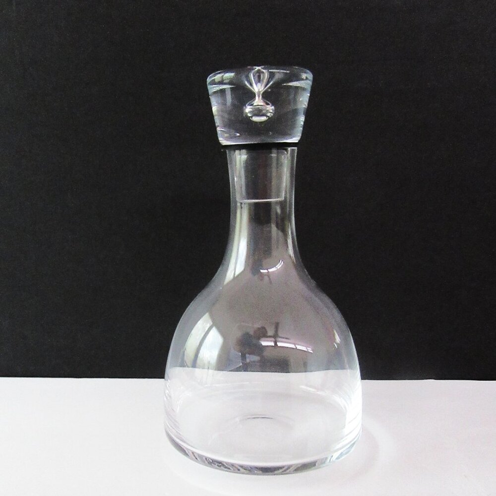 Vintage 1990s Scandanavian crystal liquor decanter - clear glass - Modernist